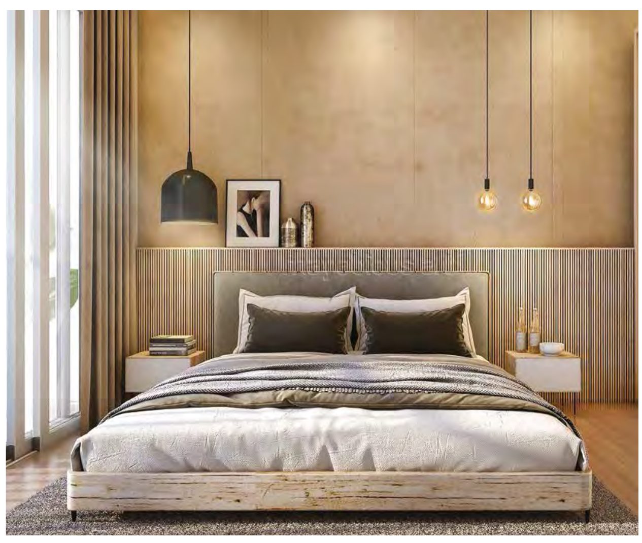 Bright premium apartment living room with balcony view at Vinayak 21 Acres
